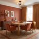 image 6 of Designer Matte Black Ceiling Light with Amber Floral Glass Shades