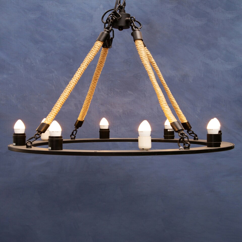 image 1 of Interiors by Premier 8 Bulbs Chandelier Black