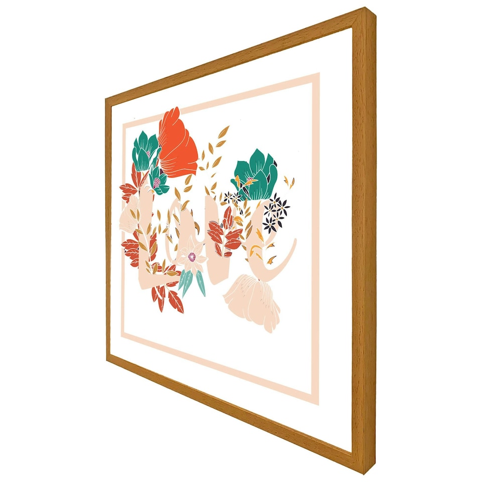 image 1 of Love & flowers (Picture Frame) Grey | XS