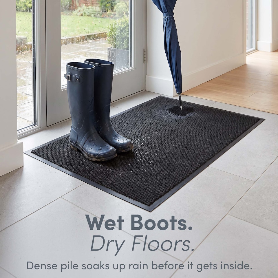 image 1 of Keplin Washable Non-Slip Doormat Indoor and Outdoor Dirt Trapping Water Absorbent