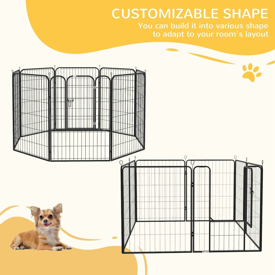 image 1 of PawHut 8 Panels Heavy Duty Puppy Play Pen for Large, Medium Dogs 100Hcm