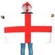 image 1 of Pack of 1 Red & White England Curly Wig & Flag Cape Red | One Size