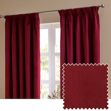 furn. The Ultimate Velvet Room Darkening Pencil Pleat Curtain Pair, Burgundy, (W)168x (D)137cm | Red | Burgundy | One Size