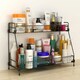 image 2 of Living and Home 2 Tiers Free Standing Storage Rack Organizer, Black