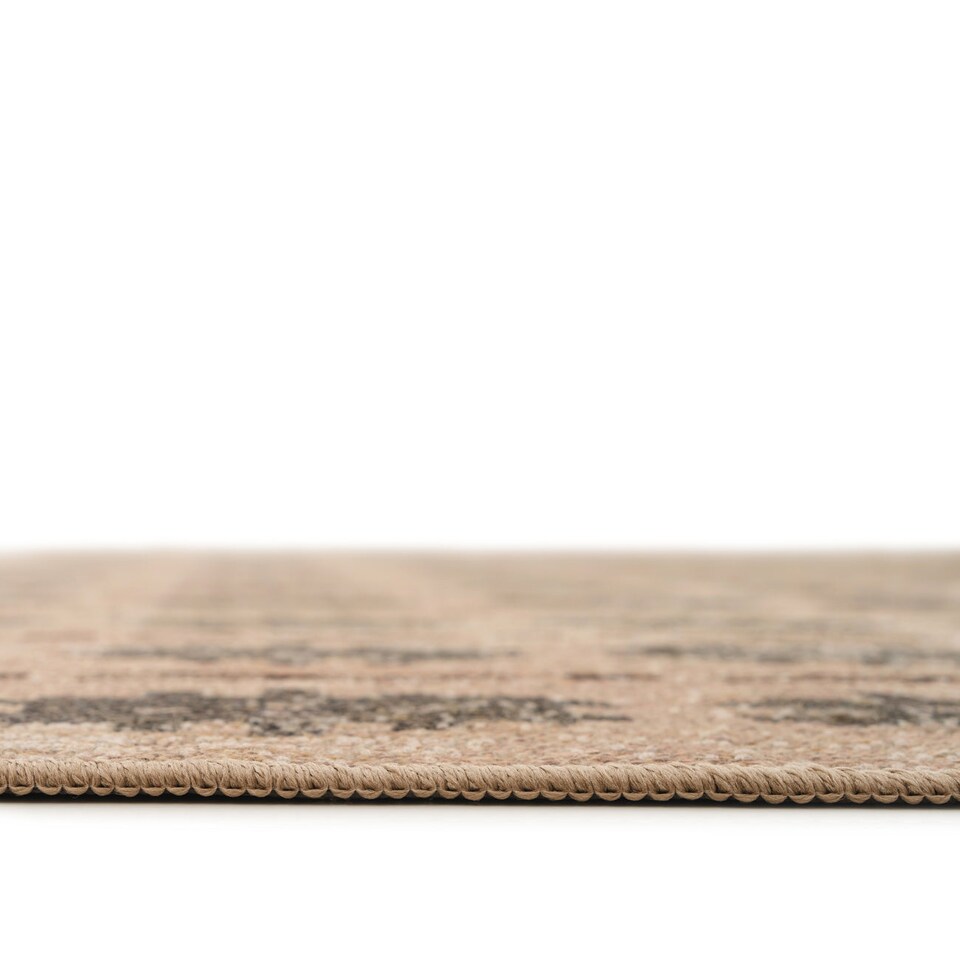 image 1 of KUKOON Beige Green Washable Jute Style Distressed Aztec Living Room Area Rug 160cm x 230cm