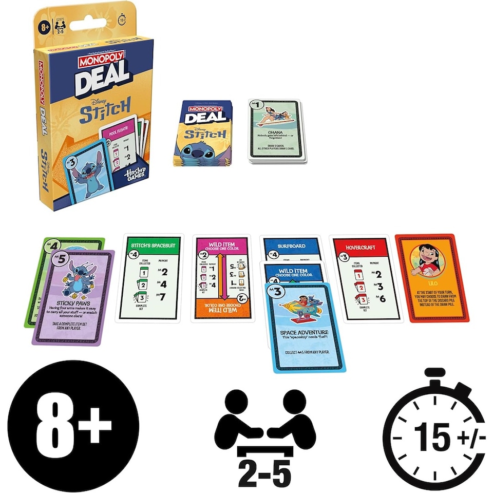 image 1 of Monopoly Deal Stitch Card Game