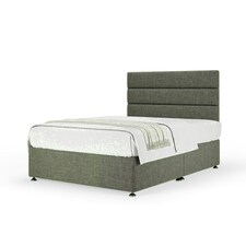 Slate Linen No Drawer Divan Base and Milan Headboard Small Double