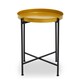 image 1 of Interiors By Premier Sleek Small Brass And Black Finish Side Table, Round Top Small Lounge Table, Contemporary Bed Side Table