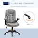 image 6 of Vinsetto High Back Home Office Chair Swivel Microfibre Fabric Desk Chair, Grey