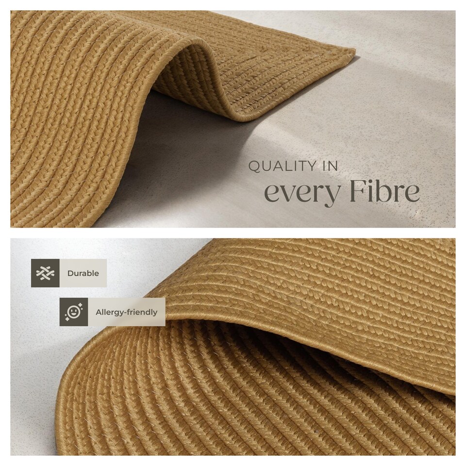 image 1 of Rug Raya - jute look, boho style, for indoor and outdoor, durable, easy-care | Brown | brown | 1