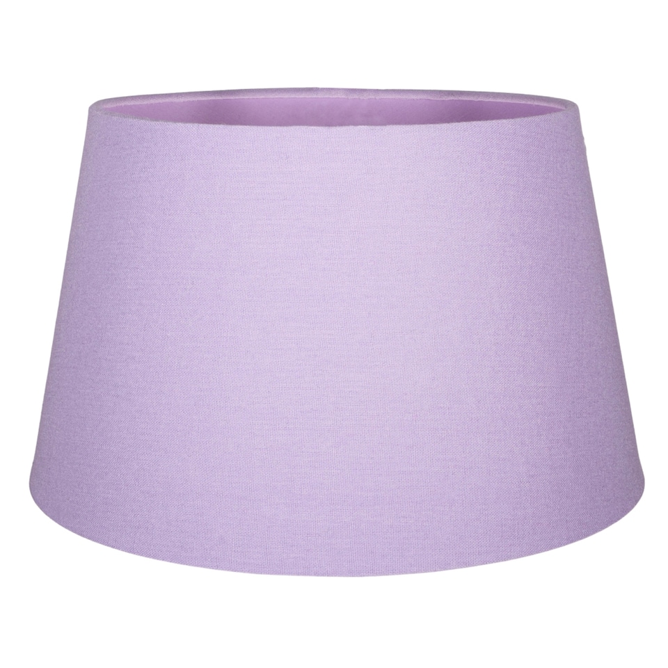 image 1 of Traditional 30cm Soft Lilac Linen Fabric Drum Table/Pendant Shade 60w Maximum | Purple | 12"