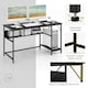 image 6 of COSTWAY 140 x 60 CM Computer Desk w/ Charging Station Black
