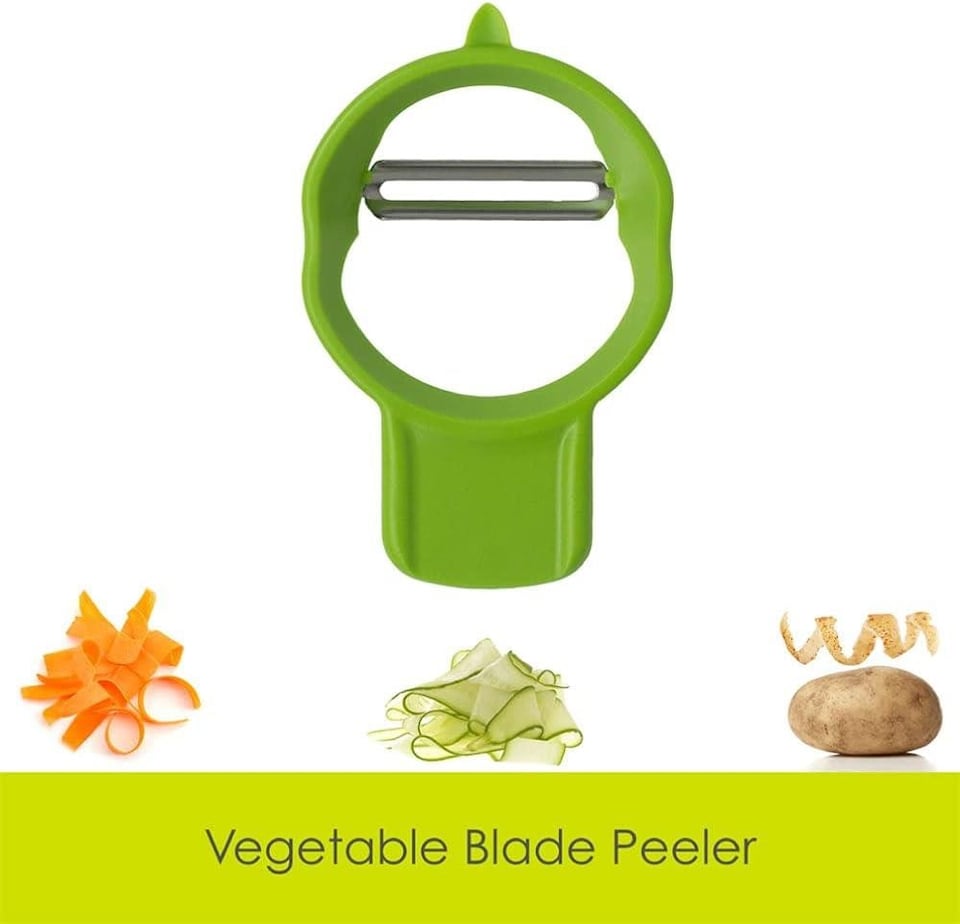image 1 of CALITEK Peeler Set of 3 Stainless Steel Blade with Nesting Design Smart Saving Tool-Multicoloured | Multi