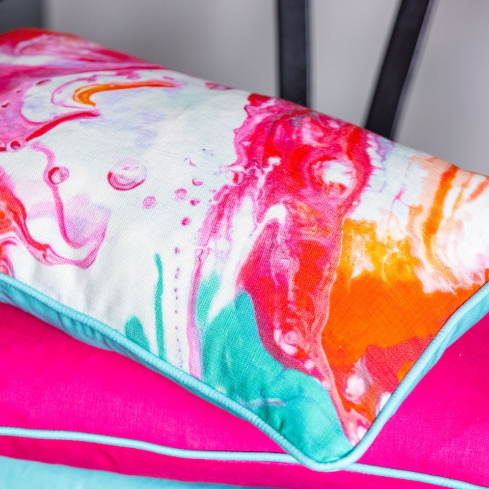 image 1 of Ulster Weavers Cardinal Marbles Cushion Cover LR Cerise