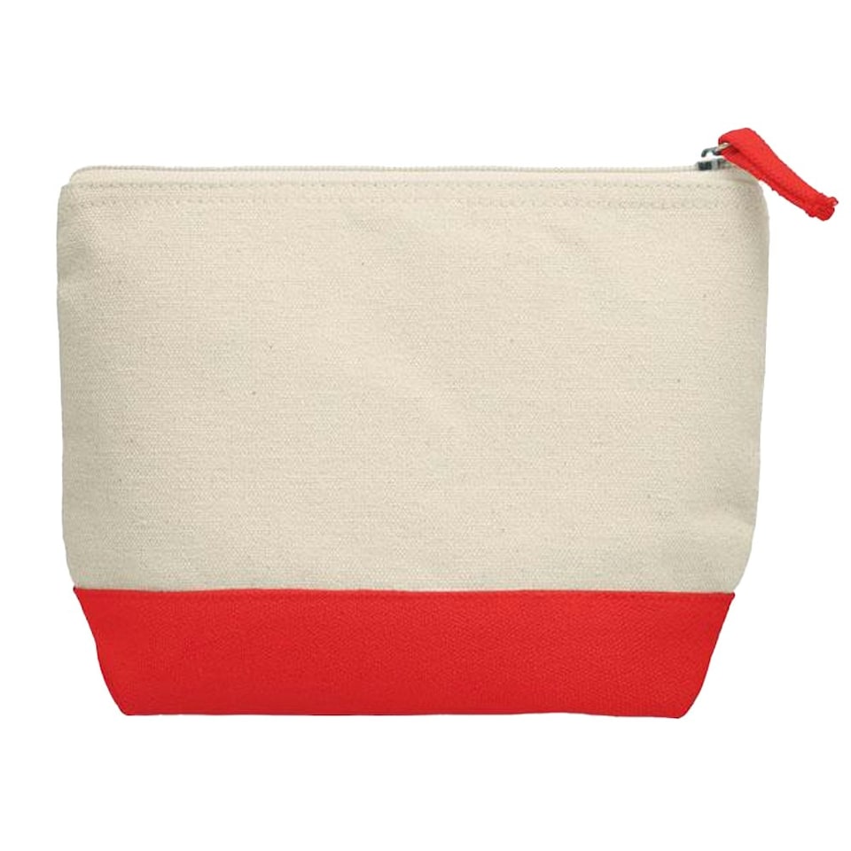 image 1 of MidOcean Kleuren Cotton Cosmetic Bag - Red/Beige - One Size Red