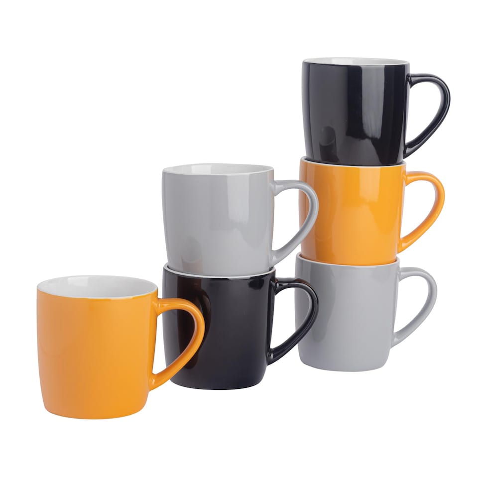 image 1 of Argon Tableware Coloured Coffee Mugs - 350ml - Scandi 1 - Pack of 6 | Multi | Multi | 6