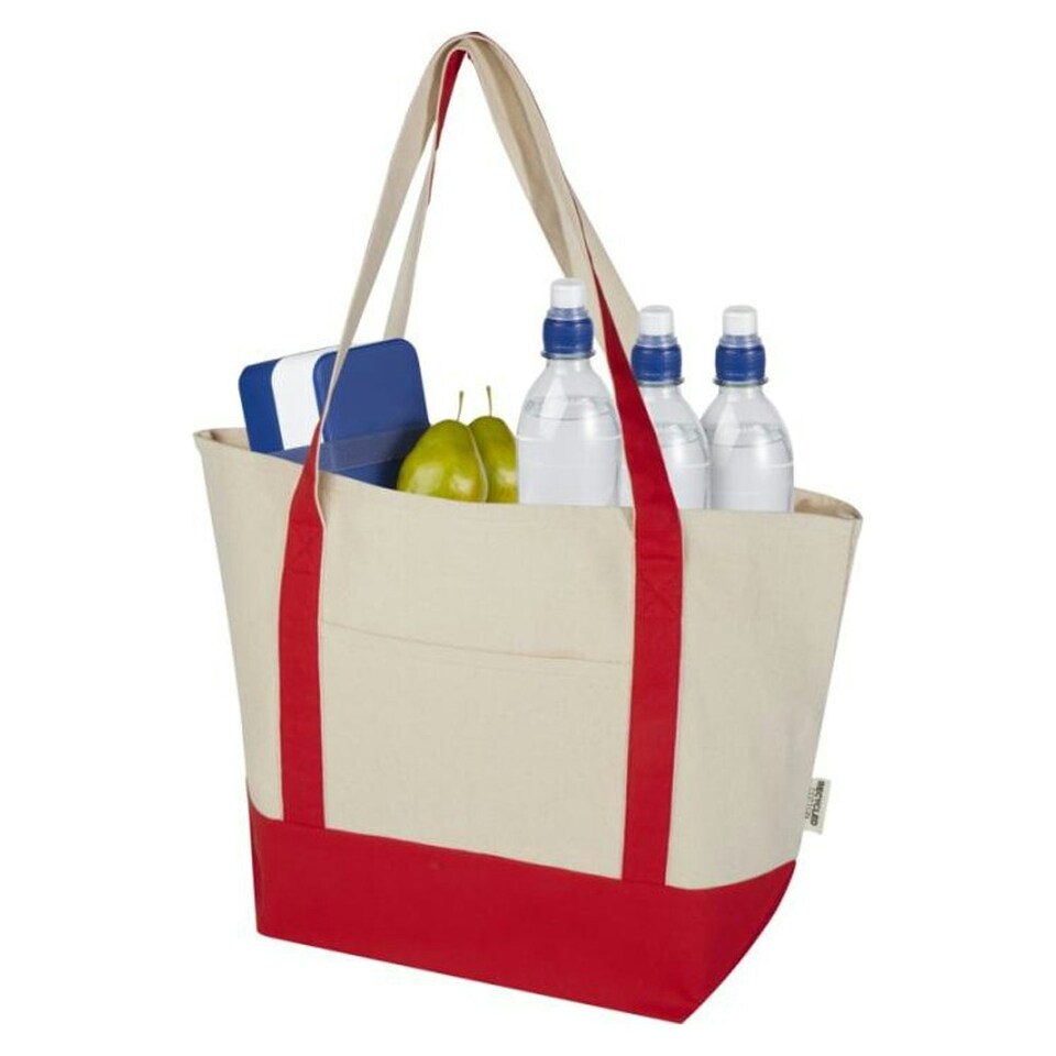 image 1 of Sam Recycled Cotton 15L Tote Bag - Red/Natural - One Size