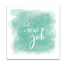 Congratulations on your New Job Card, "Hello New Job…", Teal & White