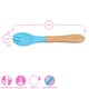 image 7 of Tiny Dining Bamboo Weaning Plate & Fork Set - Unicorn/Pink - Divided Non-Slip Bamboo Baby Self-Feeding Weaning Plate & Cutlery