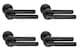 image 1 of Golden Grace 4 Pair Knurled Diamond Cut T-Bar Door Handle Matt Black Finish with Spindle and Screws