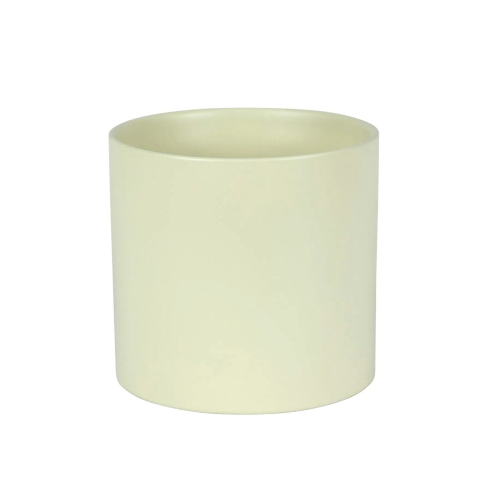 image 1 of Matte Cream Ceramic Indoor Plant Pot, Cachepot - H13 x W13.5cm Cream