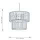 image 9 of Set of 2 Clint - Clear Acrylic Two Tier Easy Fit Pendant Shades | Clear | Clear acrylic with polished chrome plate detail | 2