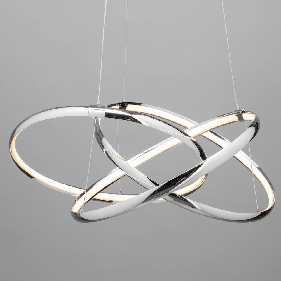 image 1 of BHS Sola LED Triple Ring Ceiling Pendant, Chrome | Silver | Chrome | 1