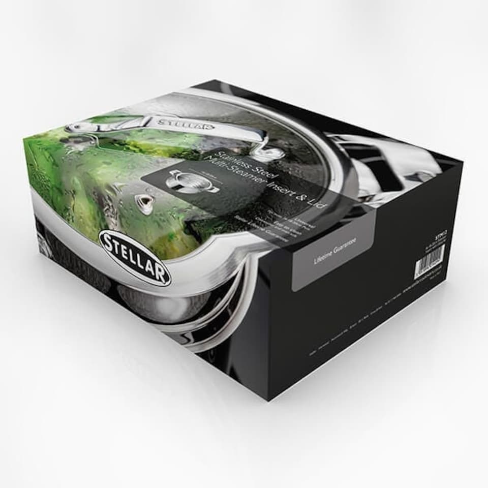 image 1 of Stellar Premium Steamer Insert With Glass Lid