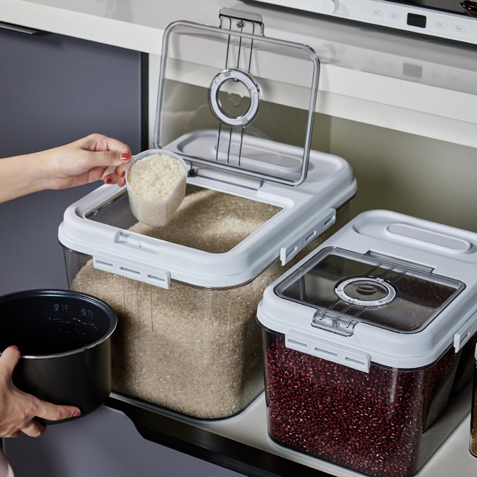 image 1 of Living and Home 7.5KG Kitchen Food Storage Container | Clear