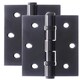 image 2 of Golden Grace Door Mortice Tubular Latch in Matt Black Finish, with Matching 75mm Ball Bearing Hinges - 64mm