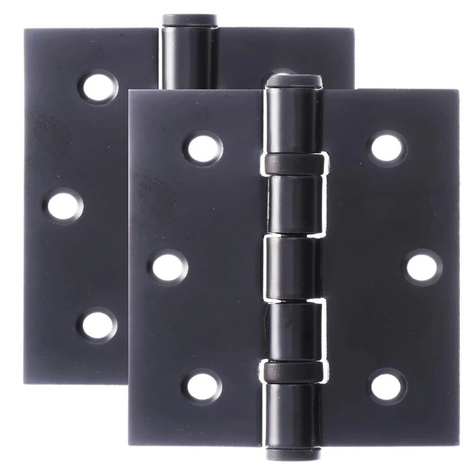 image 1 of Golden Grace Door Mortice Tubular Latch in Matt Black Finish, with Matching 75mm Ball Bearing Hinges - 64mm