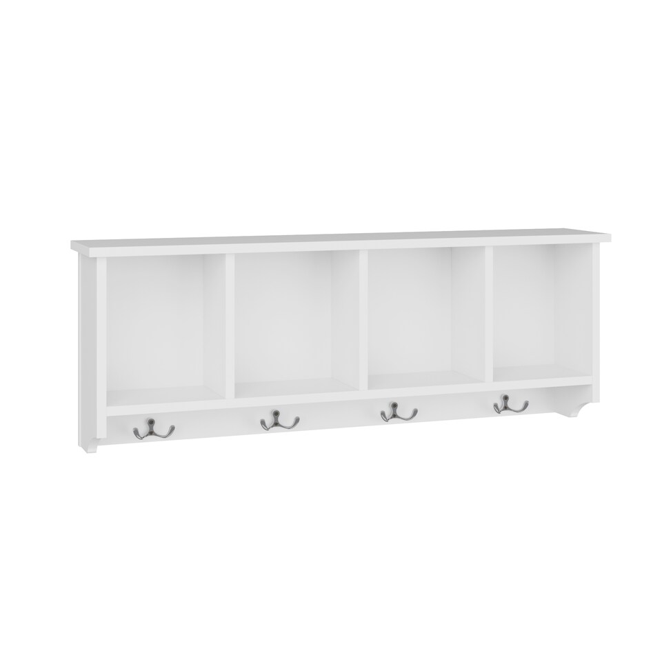 image 1 of Kempton Shoe Bench & Wall Rack | White | White