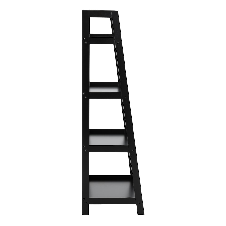 image 1 of Wally Bookcase with 4 Shelves in Black