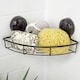 image 2 of Showerdrape Suctionloc Black Suction Wall Mounted Corner Basket with Mounting Discs | Black | 1