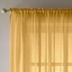 image 2 of Pair of Eden Ochre 100% Recycled Voile Panels 122 cm (48 inch) Rod Pocket Panels for Bedroom and Living Room