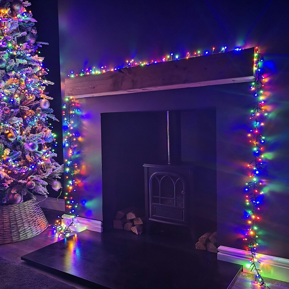 image 1 of 4.5m White or Multi Colour Colour Changing Connectable Cluster LED Lights Christmas Decorations
