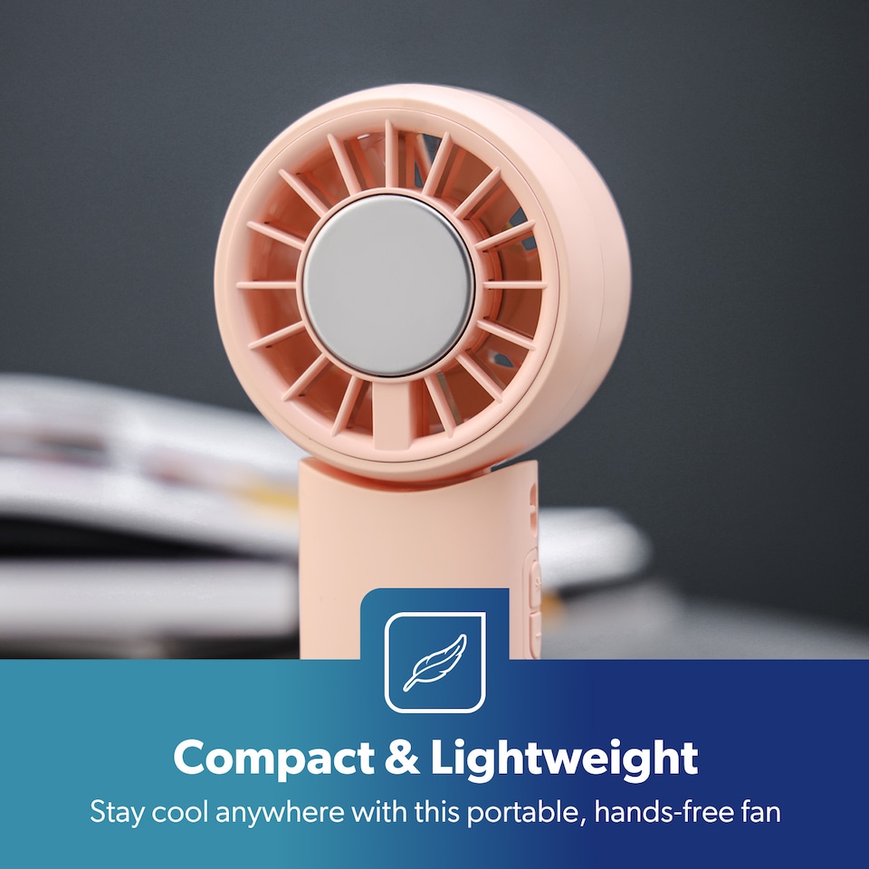 image 1 of GEEPAS Handheld Portable Mini Fans Pack of 2(Pink & Cream)