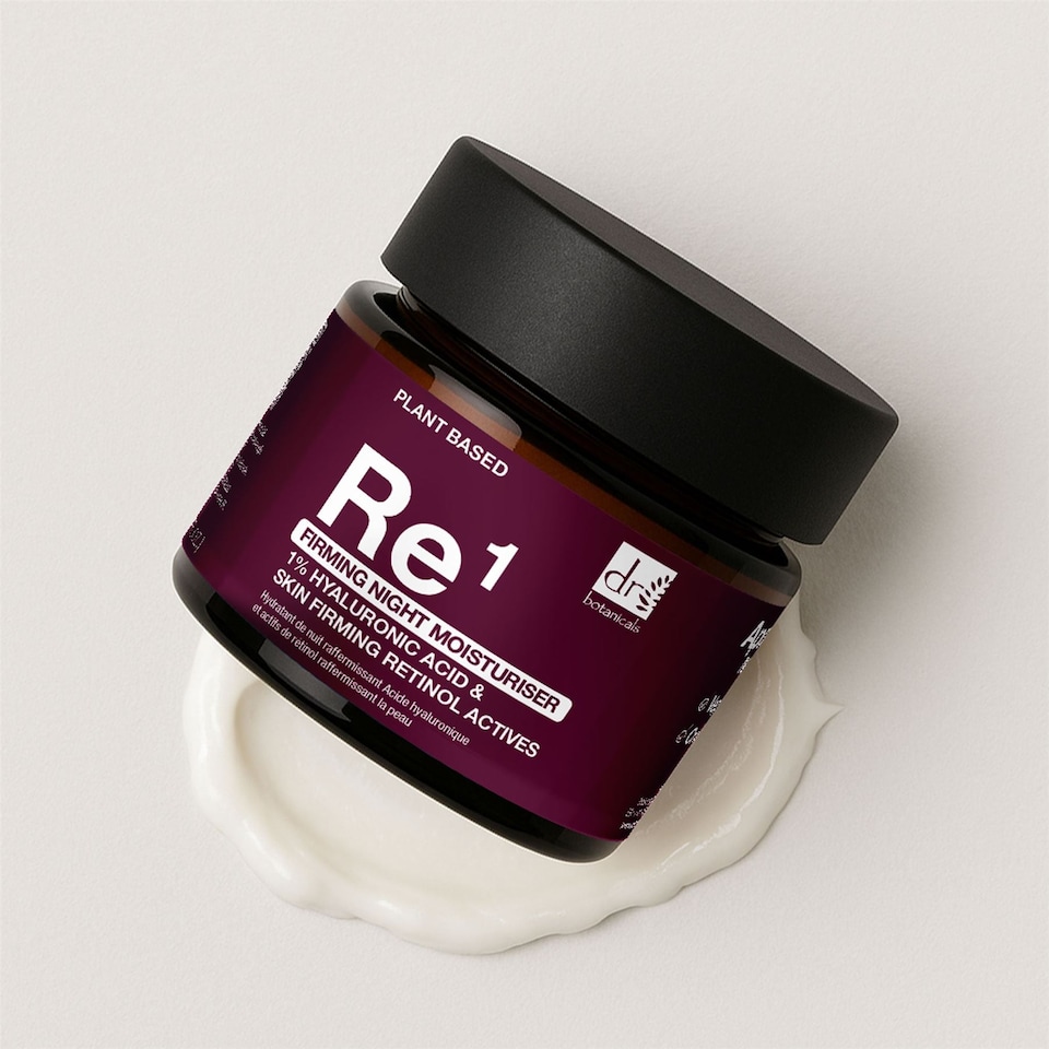 image 1 of Dr Botanicals Firming Anti-Ageing Night Moisturiser with 1% Hyaluronic Acid & Skin Firming Retinol Actives 60ml for Hydration and Plumping