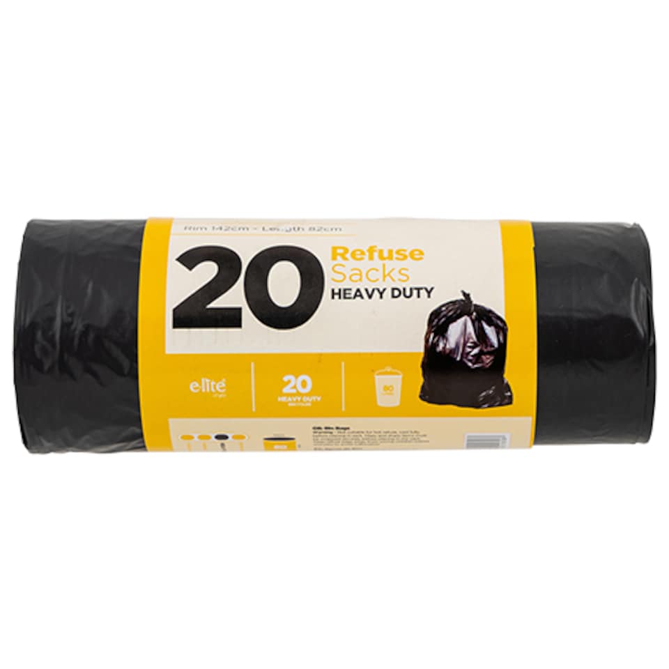 image 1 of Heavy Duty Bin Bags 80L 20 Pack of 1
