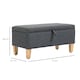 image 7 of HOMCOM Linen Storage Ottoman Storage Box with Rubberwood Legs, Dark Grey