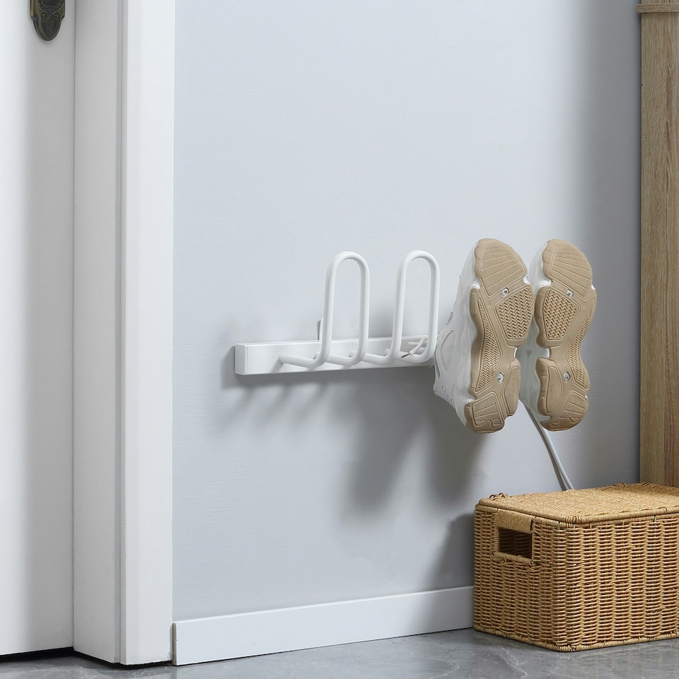 image 1 of HOMCOM Wall Mounted Electric Shoe Dryer Shoe Warmers for Boots 2 Pairs White