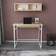 image 2 of Decorotika Hussum Metal Frame Computer Desk with Wall Shelf - 90 cm W x 75 cm H x 60 cm D