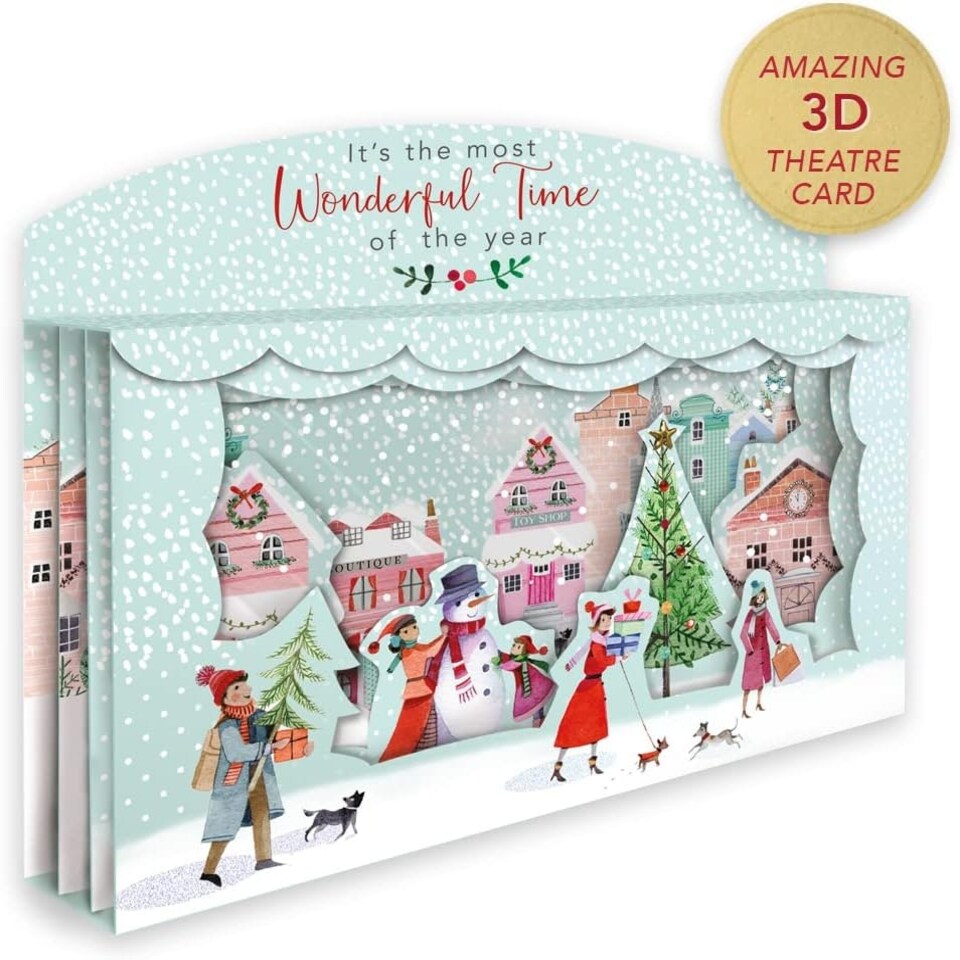 image 1 of Most Wonderful Time Spectacular 3D Street Scene Freestanding Christmas Card