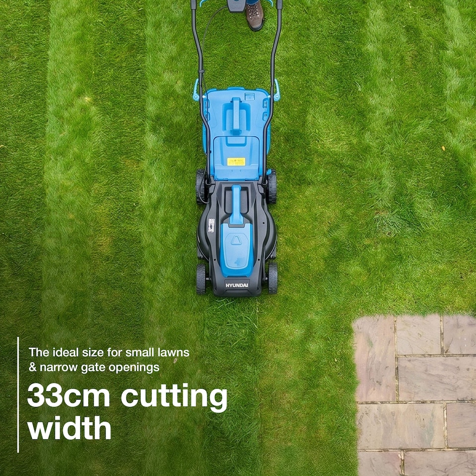 image 1 of Hyundai Cordless Lawnmower 20v 4Ah Battery Powered 33cm 32L HY20CLM33