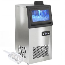 HOMCOM 36kg/24H Commercial Ice Maker Machine with Auto Self-Cleaning