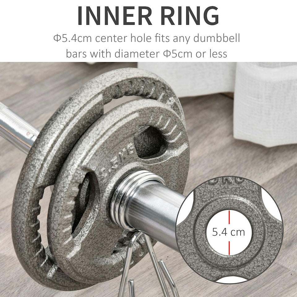 image 1 of HOMCOM 2" Olympic Weight Plates Sets 2 x 5kg, 2 x 2.5kg for Strength