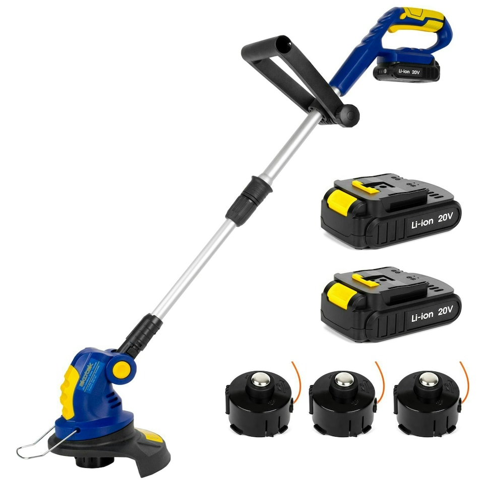 image 1 of Skotek 20V Cordless Strimmer with 3 Spools, 2 Batteries & Charger