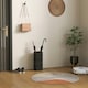 image 6 of HOMCOM Decorative Umbrella Holder w/ Drip Tray 4 Hooks for Entryway Black Black