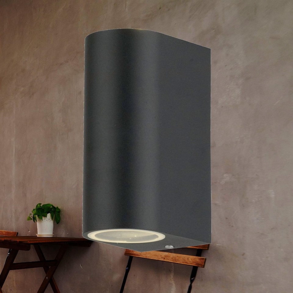 image 1 of Drayton - Black Outdoor Twin Wall Light | Black | Clear | 1