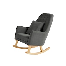 Eden Deluxe Nursery Chair - Nursery Armchair, Night-time Feeds, Soothing Baby, Soft & Durable Woven Fabric & High Back Design Plus Cushion (Charcoal)